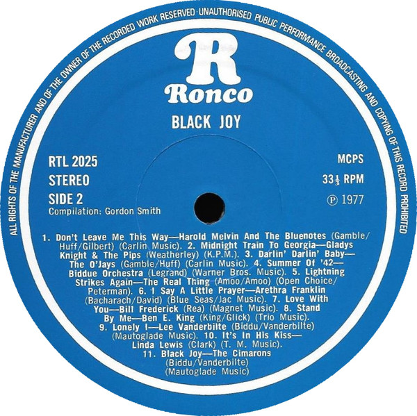 Black Joy: 22 Hits From Original Soundtrack Of The Film